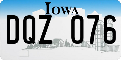 IA license plate DQZ076