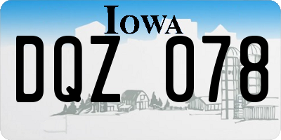 IA license plate DQZ078