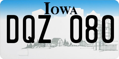 IA license plate DQZ080