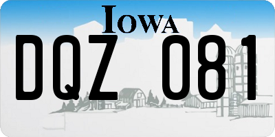 IA license plate DQZ081