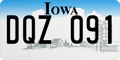 IA license plate DQZ091