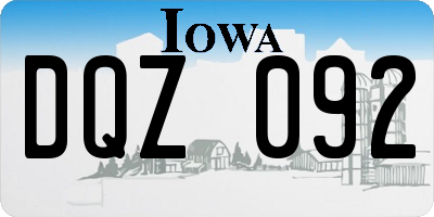 IA license plate DQZ092