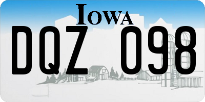 IA license plate DQZ098