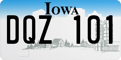 IA license plate DQZ101