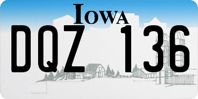 IA license plate DQZ136