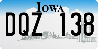 IA license plate DQZ138