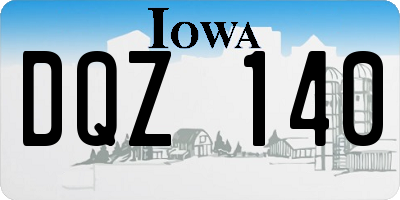 IA license plate DQZ140