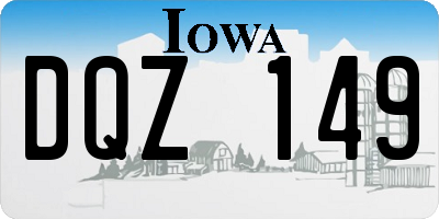 IA license plate DQZ149