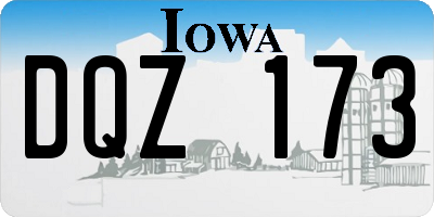 IA license plate DQZ173