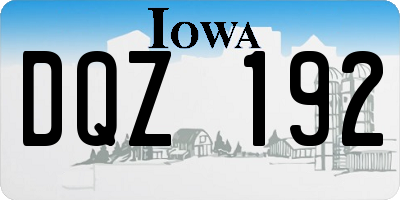 IA license plate DQZ192