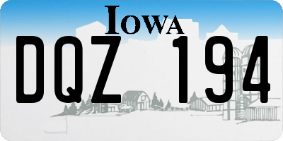 IA license plate DQZ194