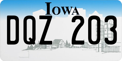 IA license plate DQZ203