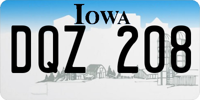 IA license plate DQZ208