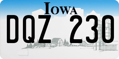 IA license plate DQZ230
