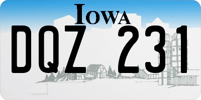 IA license plate DQZ231