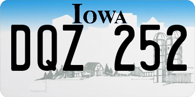 IA license plate DQZ252