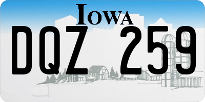 IA license plate DQZ259