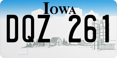 IA license plate DQZ261