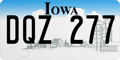IA license plate DQZ277