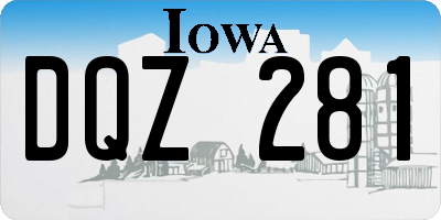 IA license plate DQZ281