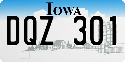 IA license plate DQZ301