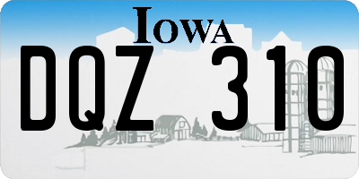 IA license plate DQZ310