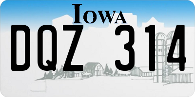 IA license plate DQZ314