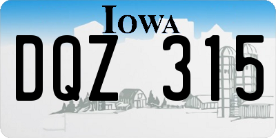 IA license plate DQZ315