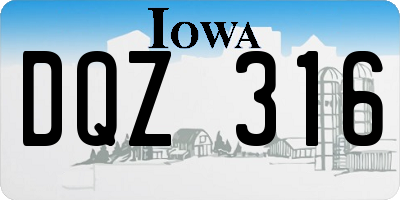 IA license plate DQZ316