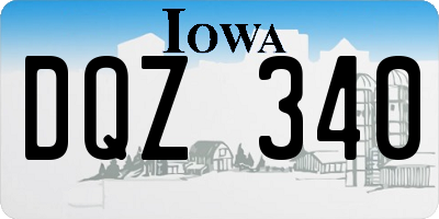 IA license plate DQZ340