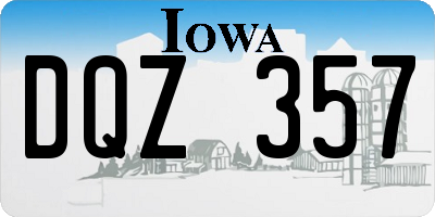 IA license plate DQZ357