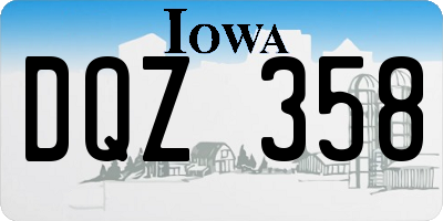IA license plate DQZ358