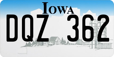 IA license plate DQZ362