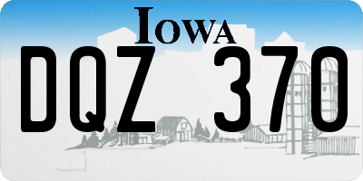 IA license plate DQZ370
