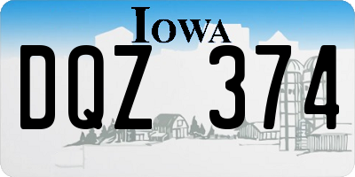 IA license plate DQZ374