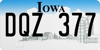 IA license plate DQZ377