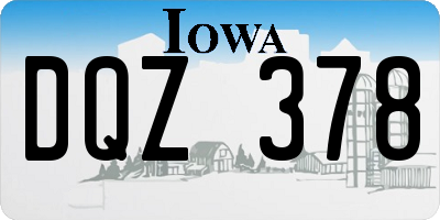 IA license plate DQZ378