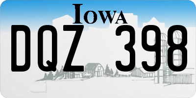 IA license plate DQZ398