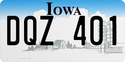 IA license plate DQZ401