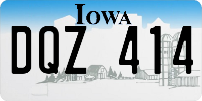 IA license plate DQZ414