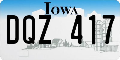 IA license plate DQZ417