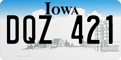 IA license plate DQZ421