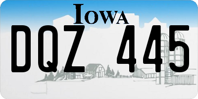 IA license plate DQZ445