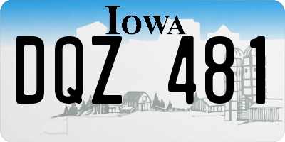 IA license plate DQZ481