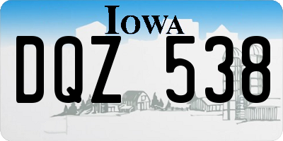 IA license plate DQZ538