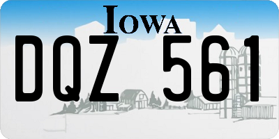 IA license plate DQZ561