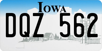 IA license plate DQZ562