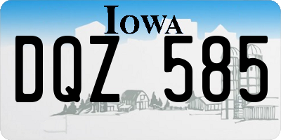 IA license plate DQZ585
