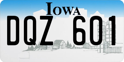 IA license plate DQZ601