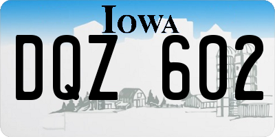 IA license plate DQZ602
